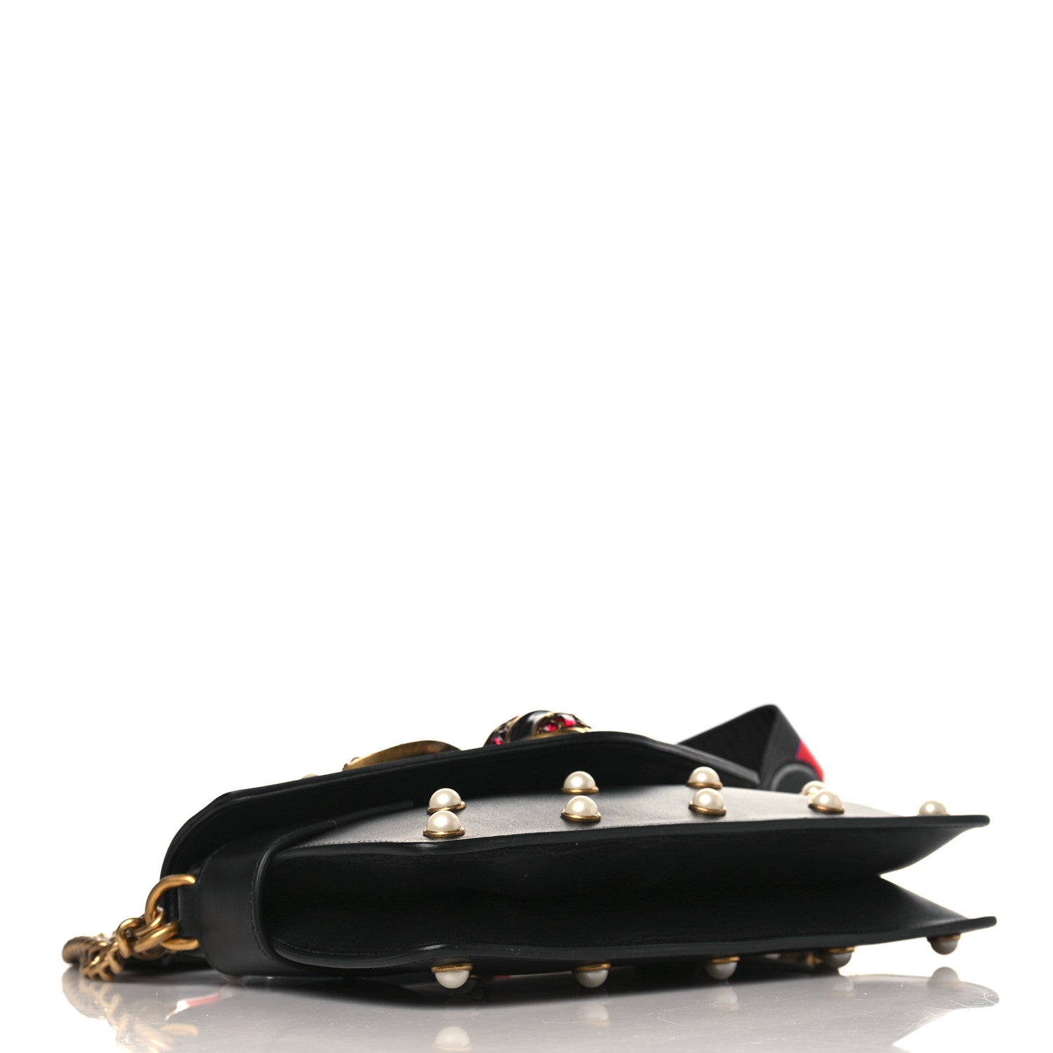 Gucci Nappa Pearl Studded Mini Queen Margaret Broadway Shoulder Bag Black 4 of 9