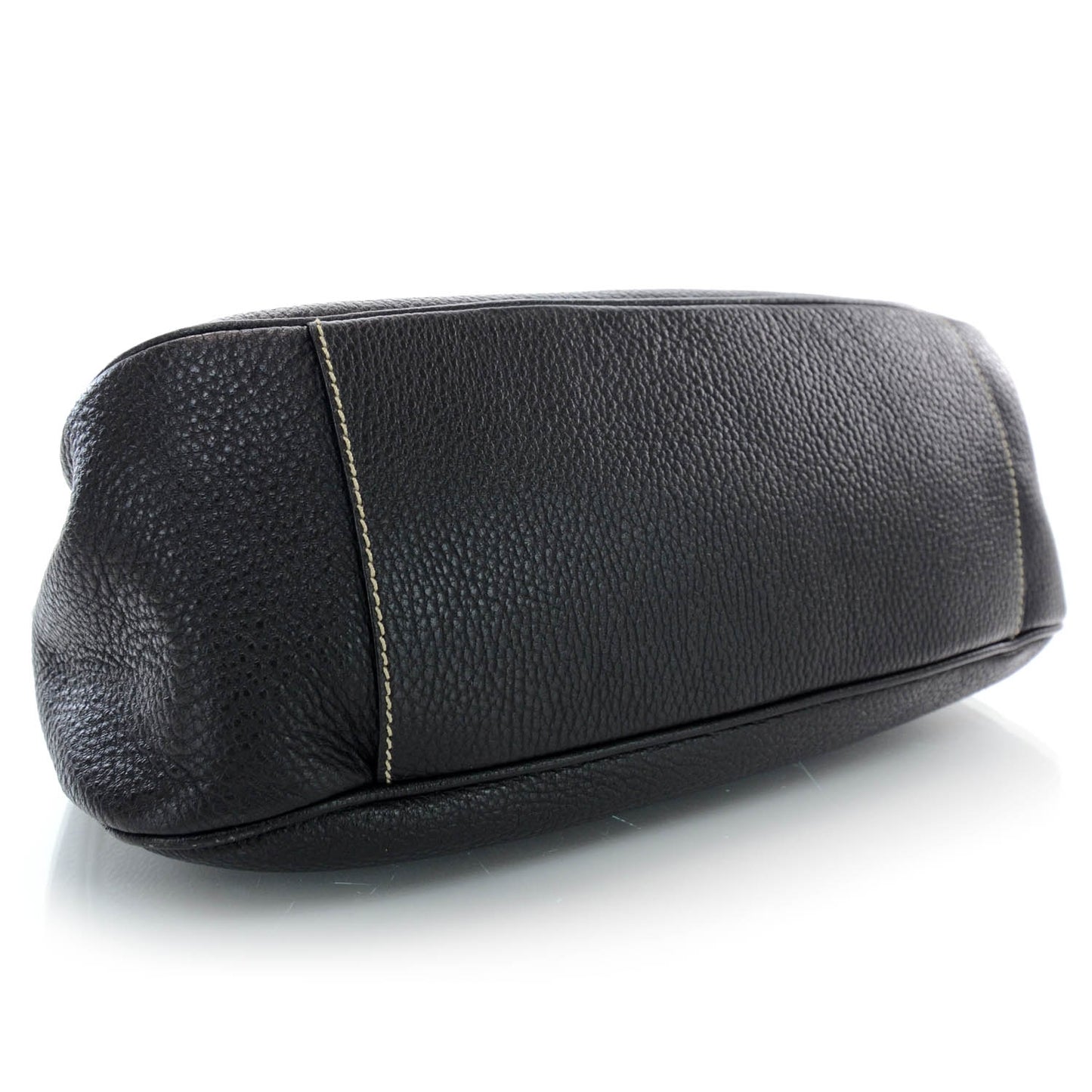 Vitello Daino Box Shoulder Bag Nero Black