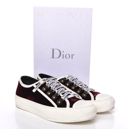 Christian Dior Velvet Walk'N'Dior Low Top Sneakers 38.5 Deep Amaranth 9 of 9
