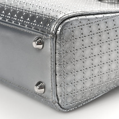 Christian Dior Metallic Patent Micro-Cannage Mini Lady Dior Silver 8 of 9