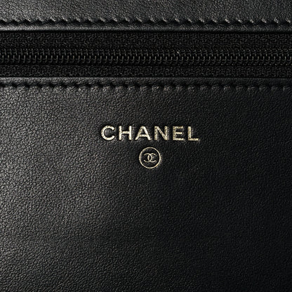 Chanel Caviar Quilted Boy Wallet On Chain WOC Black 5 of 10