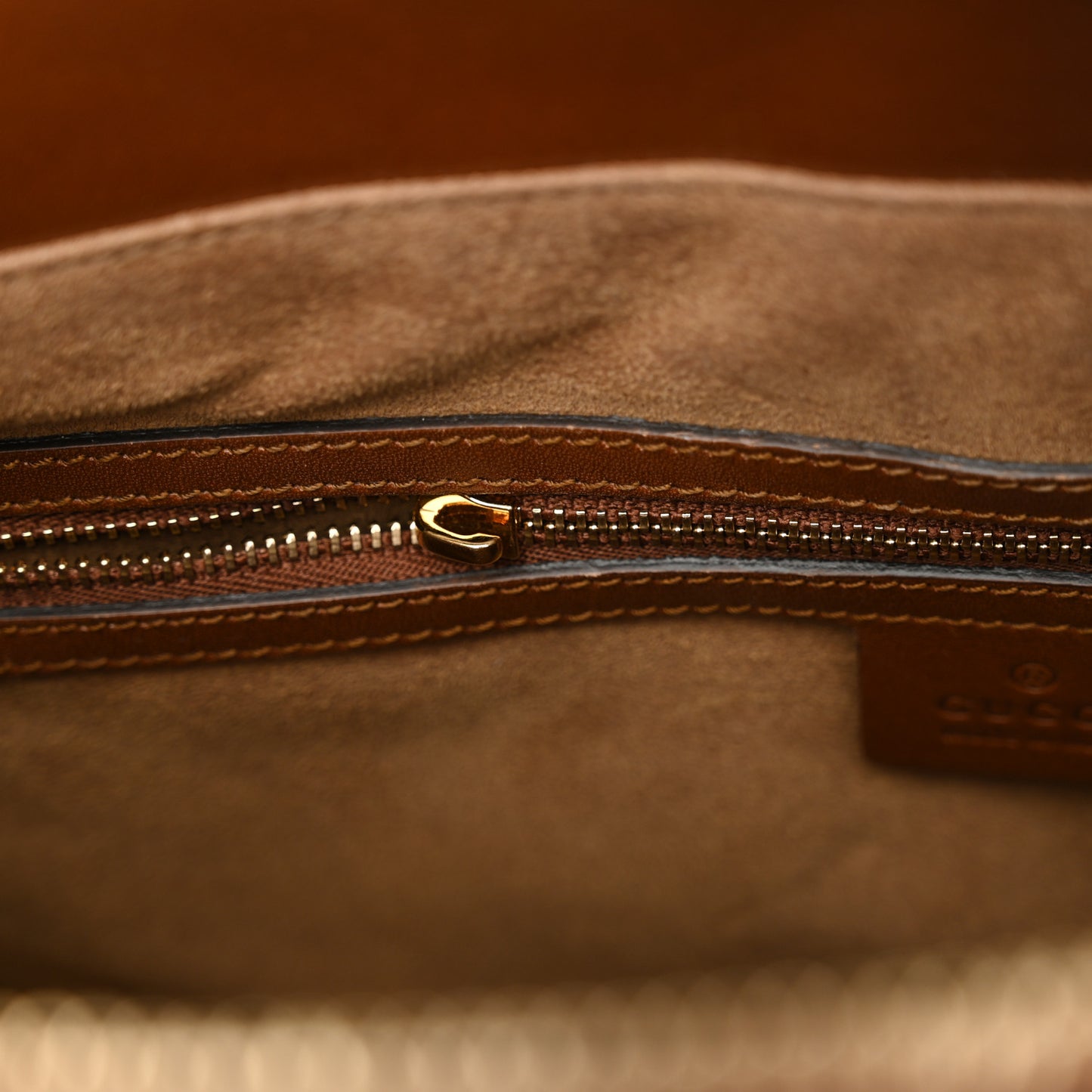 GG Supreme Monogram Small Zip Top Tote Beige Tuscany