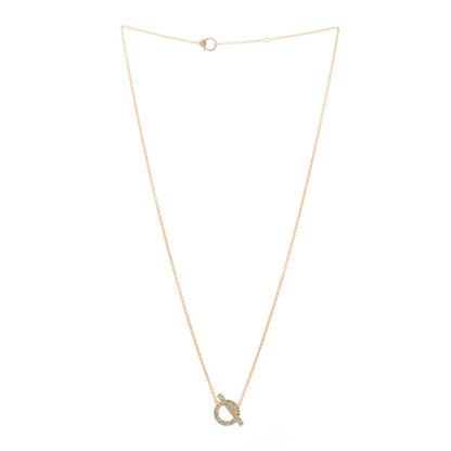 Hermes 18K Rose Gold Green Sapphire Finesse Pendant Necklace 2 of 6