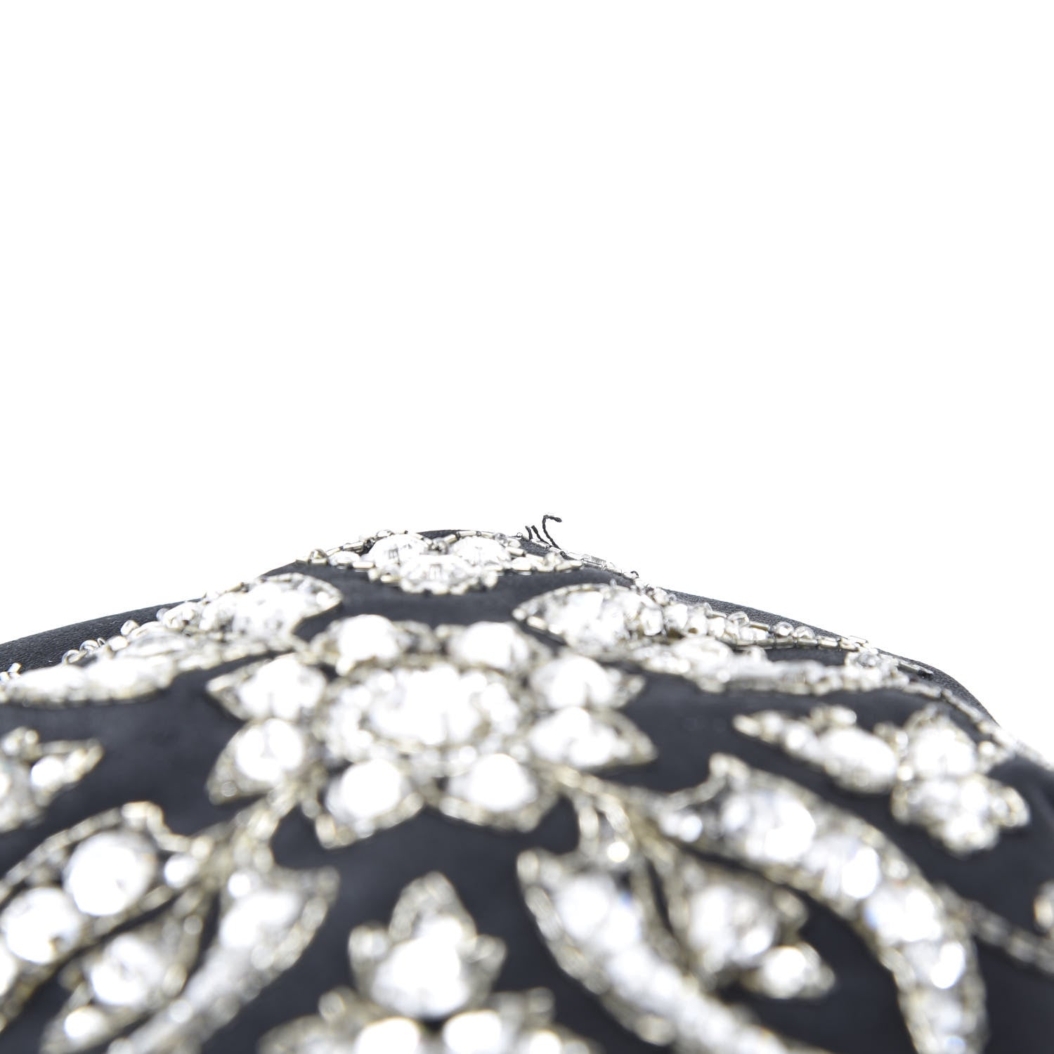 Chanel Satin Crystal Evening Wristlet Clutch Black 8 of 8