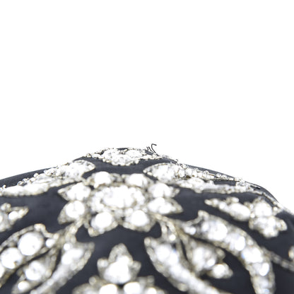 Chanel Satin Crystal Evening Wristlet Clutch Black 8 of 8