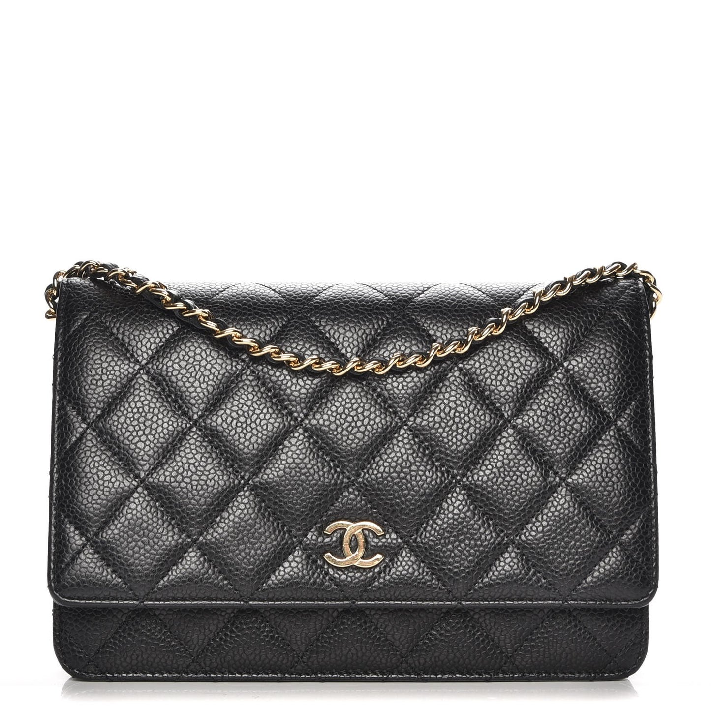 Caviar Quilted Wallet On Chain WOC Black
