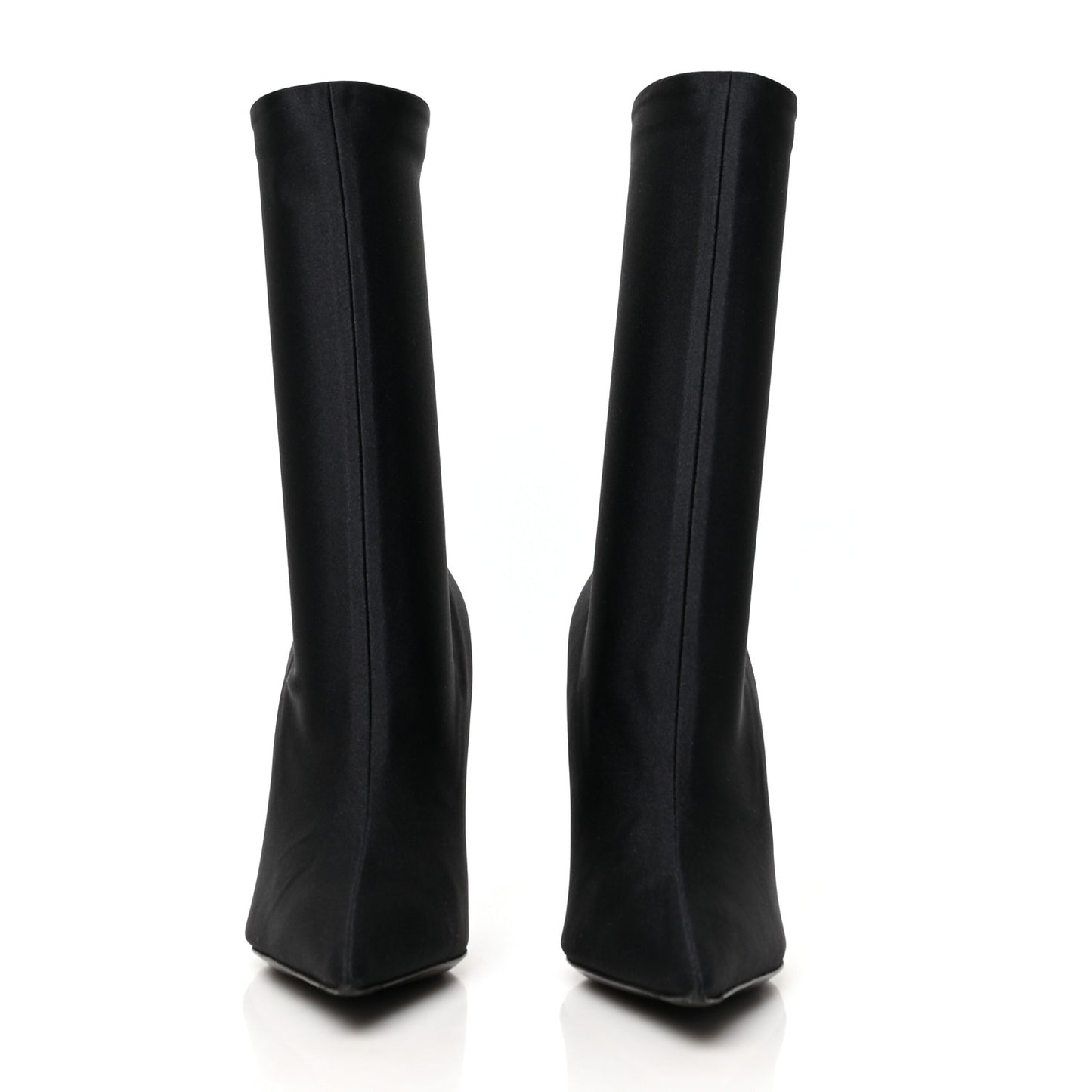 Jersey Crepe Extreme Pointed Toe Knife Booties 36 Black