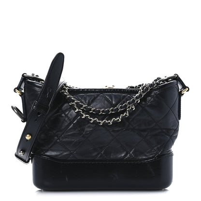 Chanel Aged Calfskin Quilted Small Gabrielle Hobo Black 8 of 12