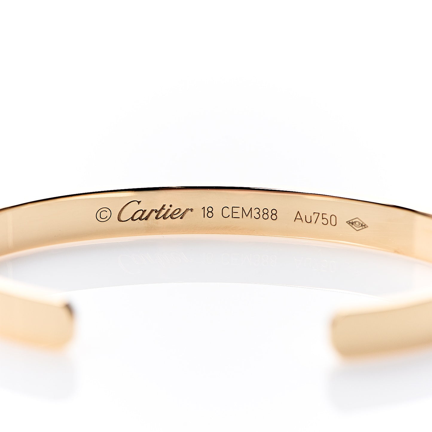 18K Yellow Gold LOVE Cuff Bracelet 18