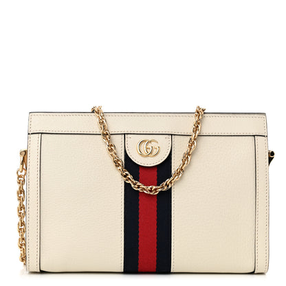 Gucci Textured Calfskin Web Small Ophidia Chain Shoulder Bag Mystic White 1 of 13