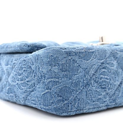 Chanel Denim Quilted Camellia Sweetheart Mini Flap Blue 9 of 11