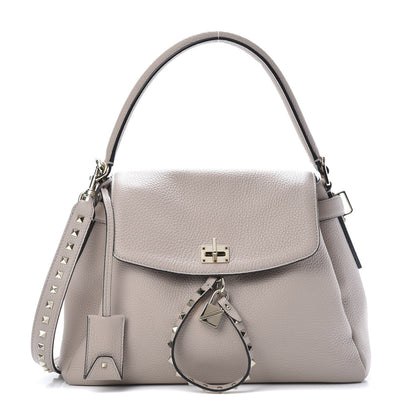 Valentino Garavani Pebbled Calfskin Rockstud Twiny Top Handle Bag Poudre 1 of 11
