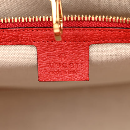 Gucci GG Supreme Monogram Apple Dollar Calfskin Large Retro Interlocking G Tote Bag Beige Ebony Multicolor Lobster Red 6 of 8