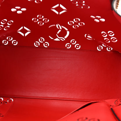Christian Louboutin Calfskin Loubinthesky Small Perforated Cabarock Spikes Tote Biscotto 5 of 14