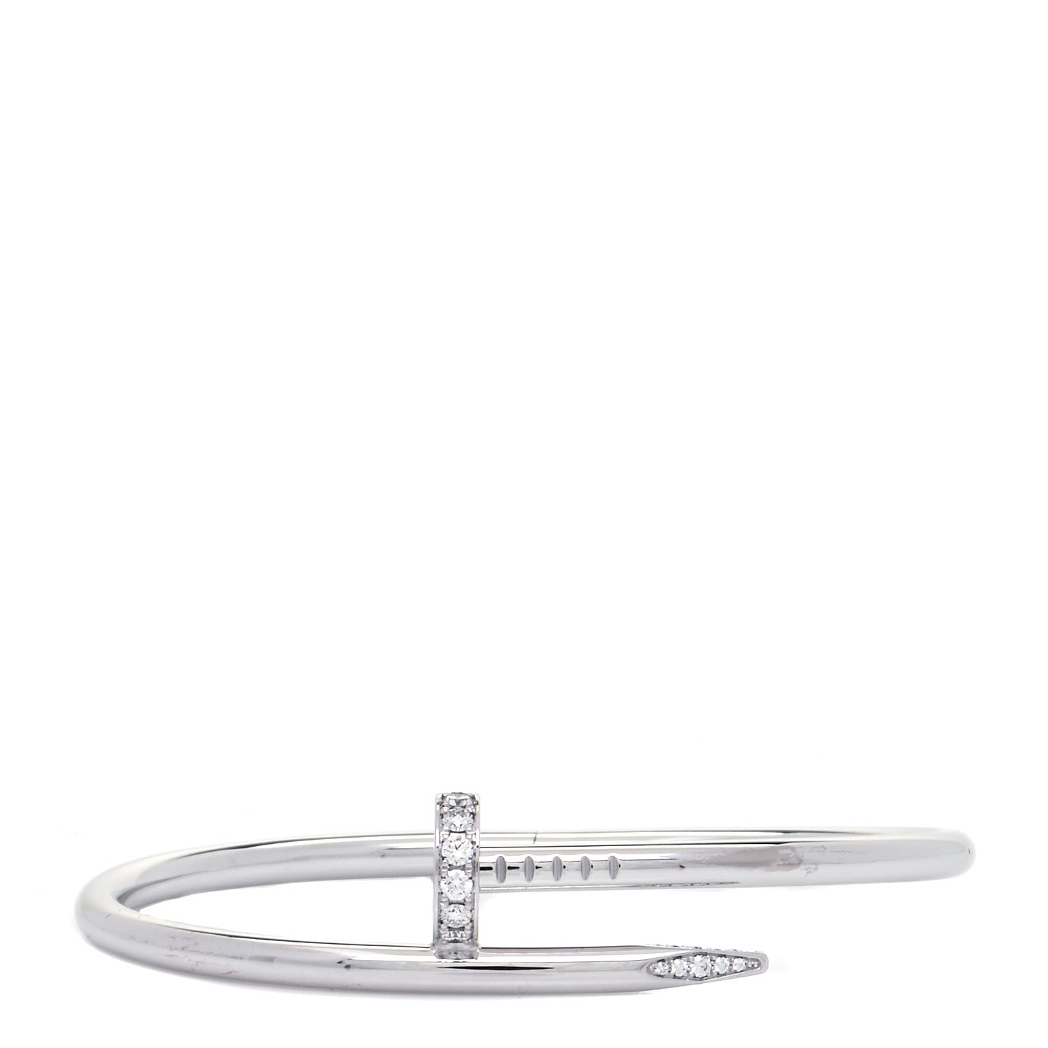 Cartier 18K White Gold Diamond Juste Un Clou Bracelet 17 1 of 8