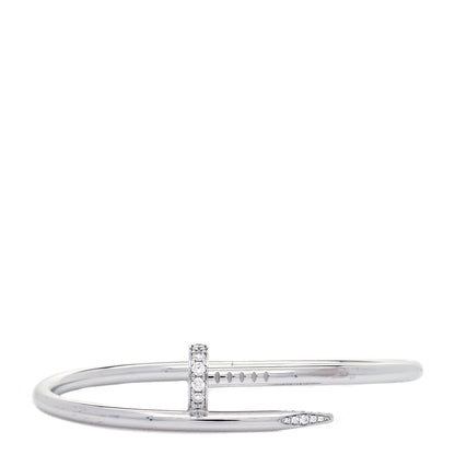 Cartier 18K White Gold Diamond Juste Un Clou Bracelet 17 1 of 8