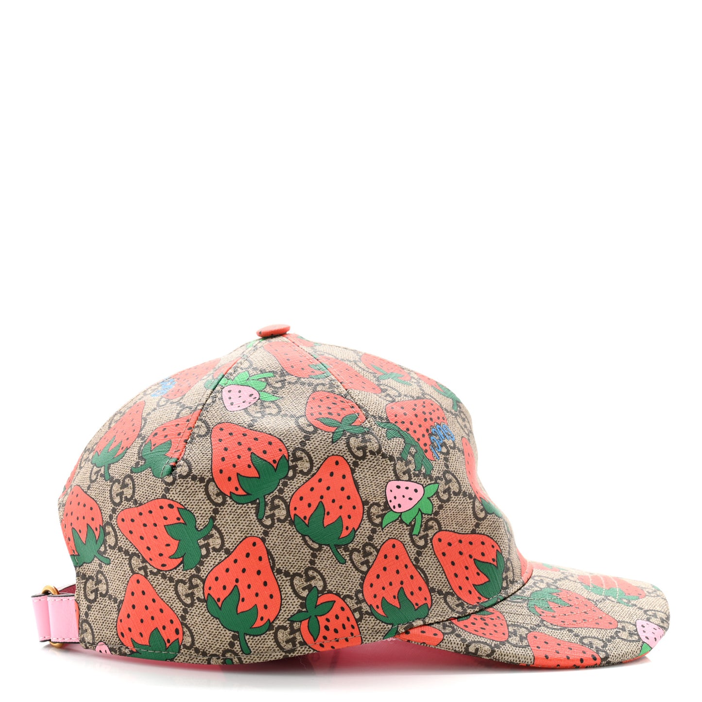 GG Supreme Monogram Strawberry Baseball Hat M Beige