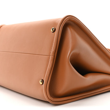 Valentino Garavani Calfskin Vlogo Locker Small Top Handle Saddle Brown 9 of 9