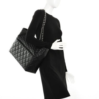 Chanel Calfskin Quilted Large In The Business Tote Black 2 of 7