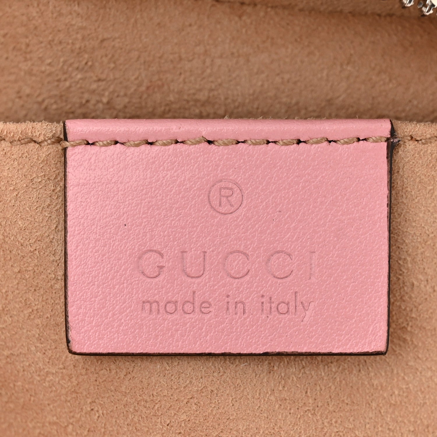 Gucci Calfskin Matelasse Small GG Marmont Chain Shoulder Bag Wild Rose 6 of 12