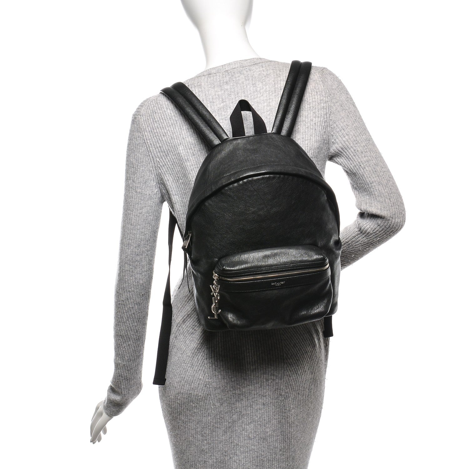 Saint Laurent Lambskin Mini City Backpack Black 2 of 8