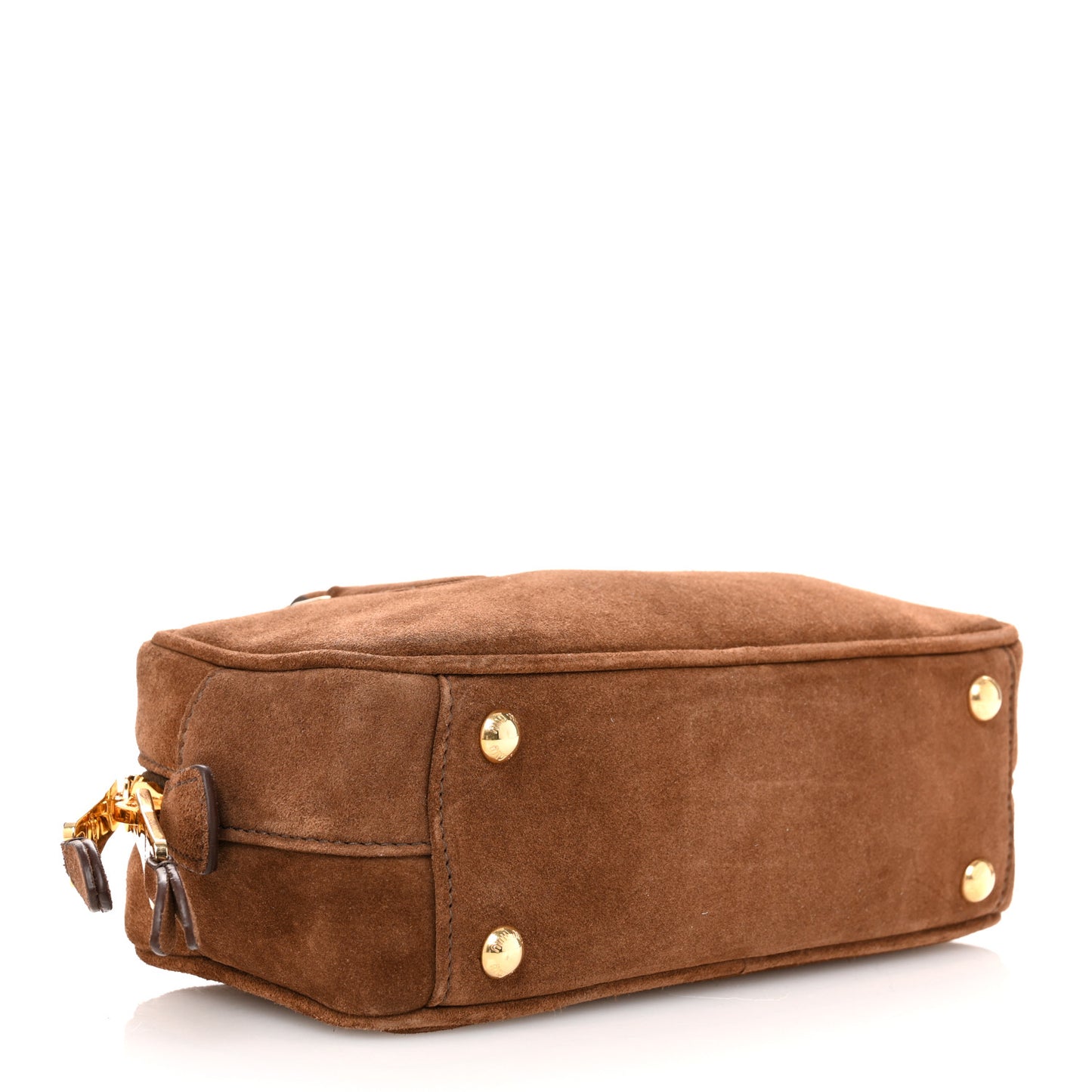 Suede Padded Regular Arcadie Top Handle Bag Cocoa Brown