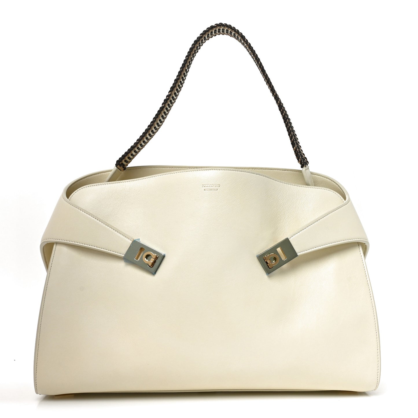 Lambskin Braided Medium Hug Bag Mascarpone