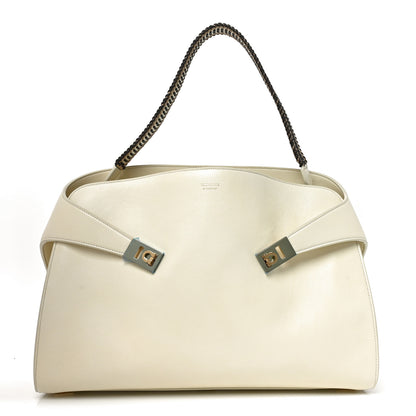 Salvatore Ferragamo Lambskin Braided Medium Hug Bag Mascarpone 1 of 9