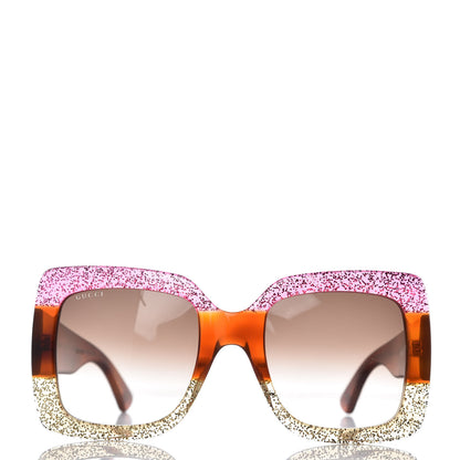Gucci Square Frame GG0083S Sunglasses Glitter Pink Multi 3 of 6