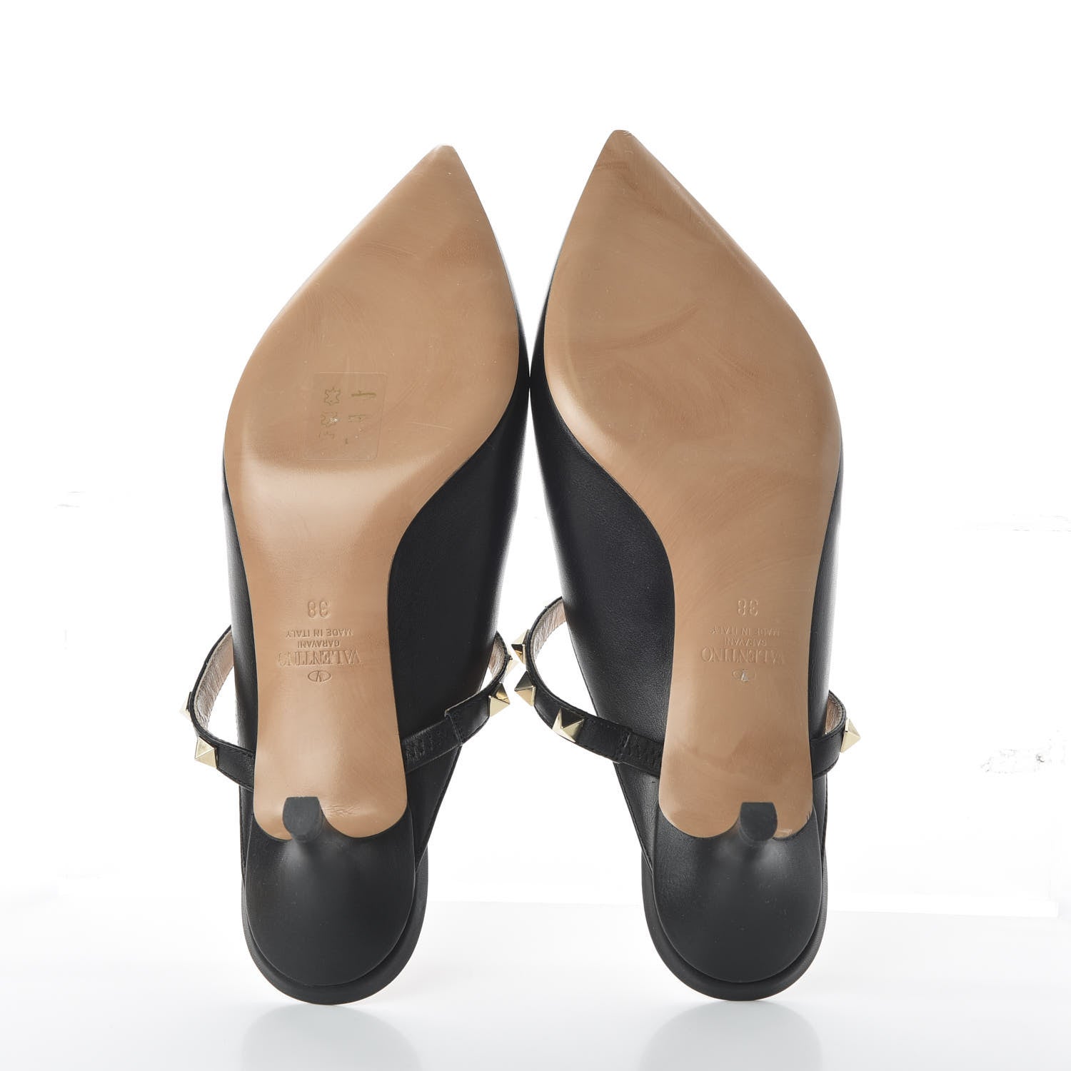 Valentino Garavani Nappa Rockstud Hype Low Heel Mules 38 Black 5 of 8