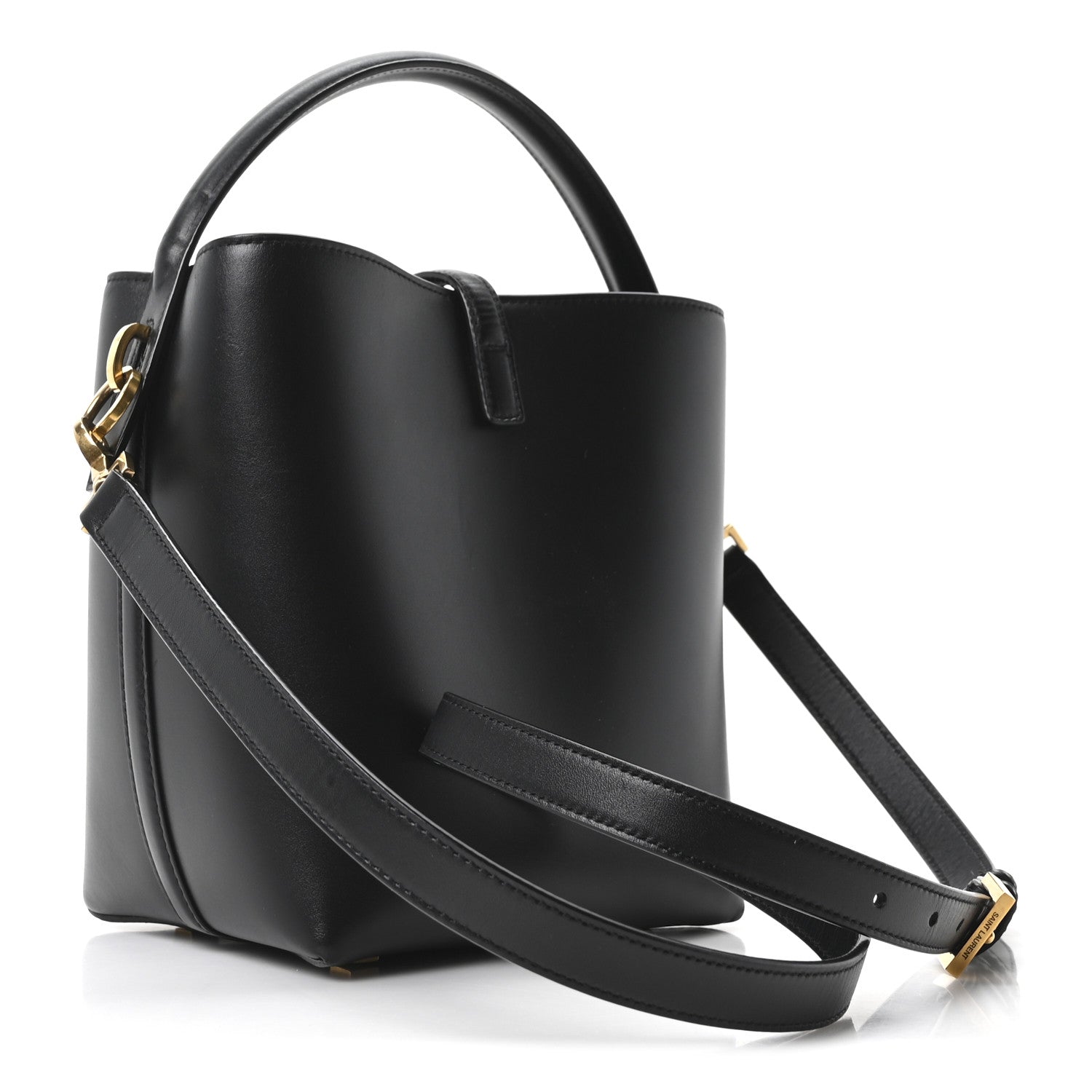 Saint Laurent Shiny Calfskin Le 37 Bucket Bag Black 3 of 9