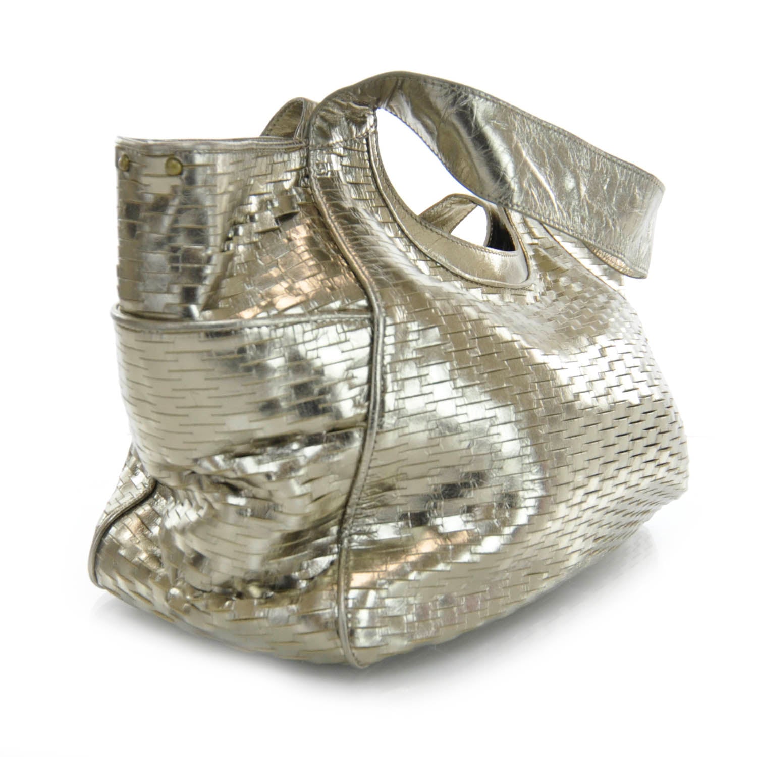 Jimmy Choo Slashed Leather Keeya Gold 3 of 7