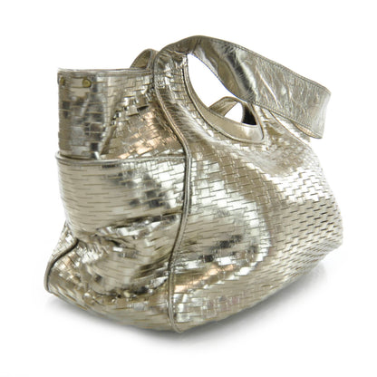 Jimmy Choo Slashed Leather Keeya Gold 3 of 7
