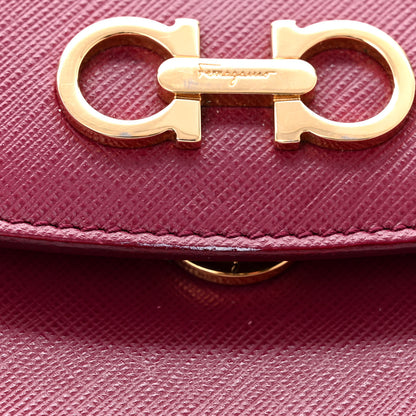Salvatore Ferragamo Saffiano Sandrine Shoulder Bag Wine 15 of 15