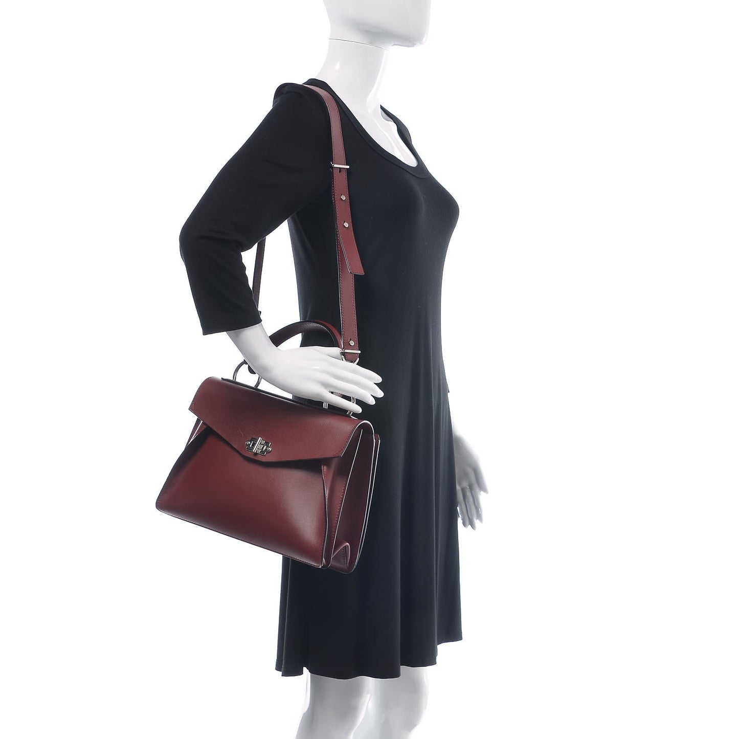 Calfskin Medium Hava Top Handle Bag Garnet