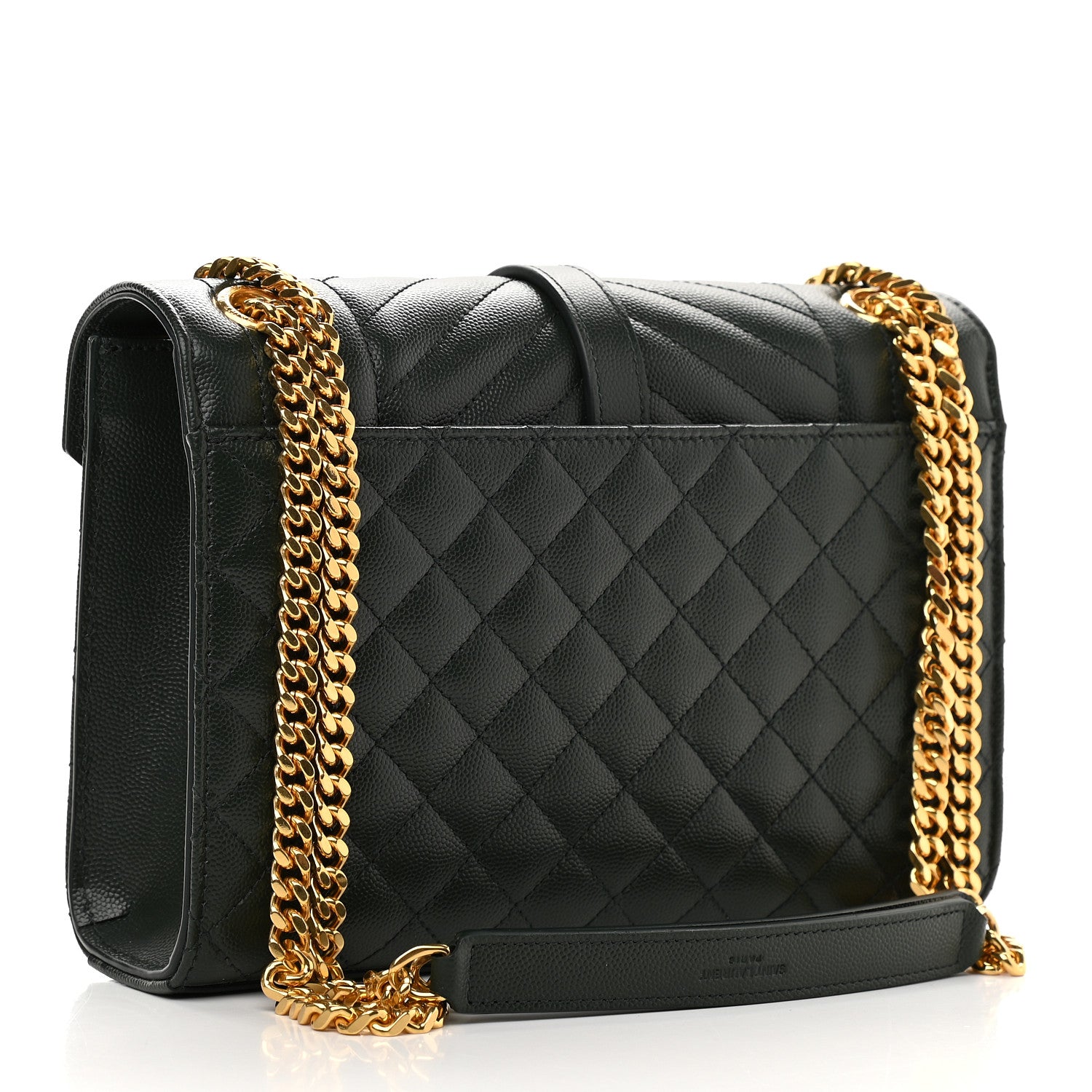 Saint Laurent Grain De Poudre Textured Mixed Matelasse Medium Triquilt Monogram Satchel Vert Fonce 2 of 9