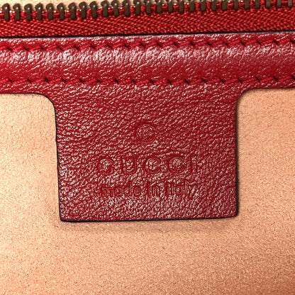 Gucci Vintage Effect Calfskin Matelasse Diagonal Small Torchon GG Marmont Shoulder Bag Black Romantic Cherry 6 of 11