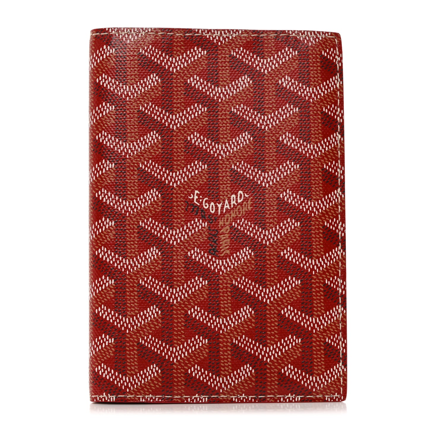 Goyardine Grenelle Passport Wallet Red