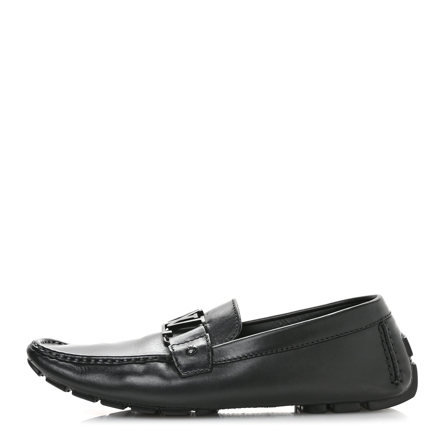 Calfskin Mens Monte Carlo Car Shoe Moccasin Loafers 10.5 Black