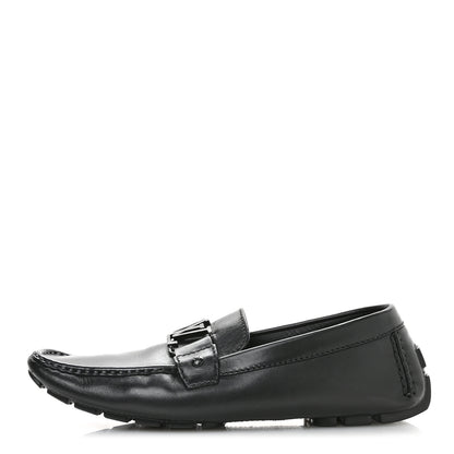 Louis Vuitton Calfskin Mens Monte Carlo Car Shoe Moccasin Loafers 10.5 Black 1 of 11