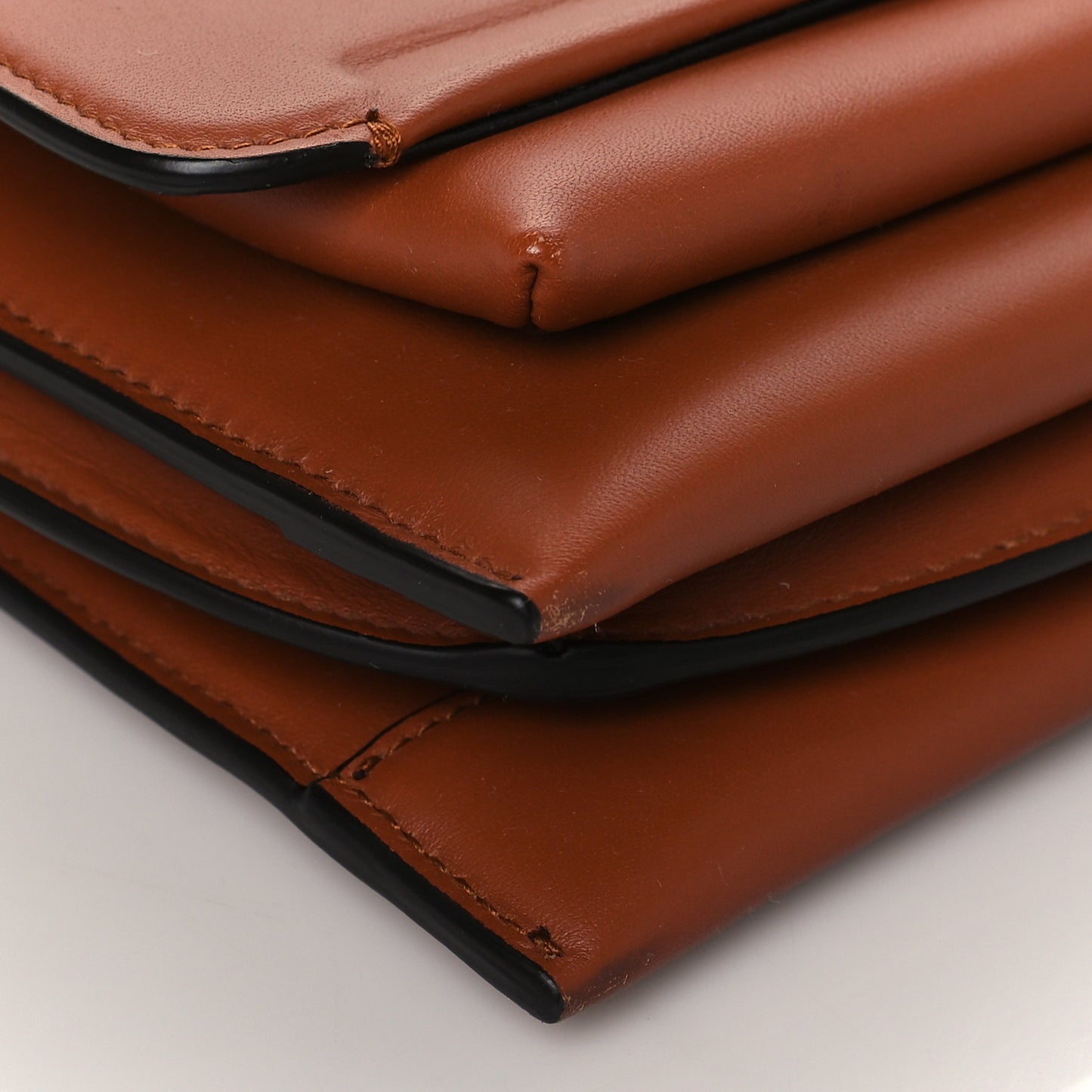 Calfskin Trifolio Flap Bag Siena Tan