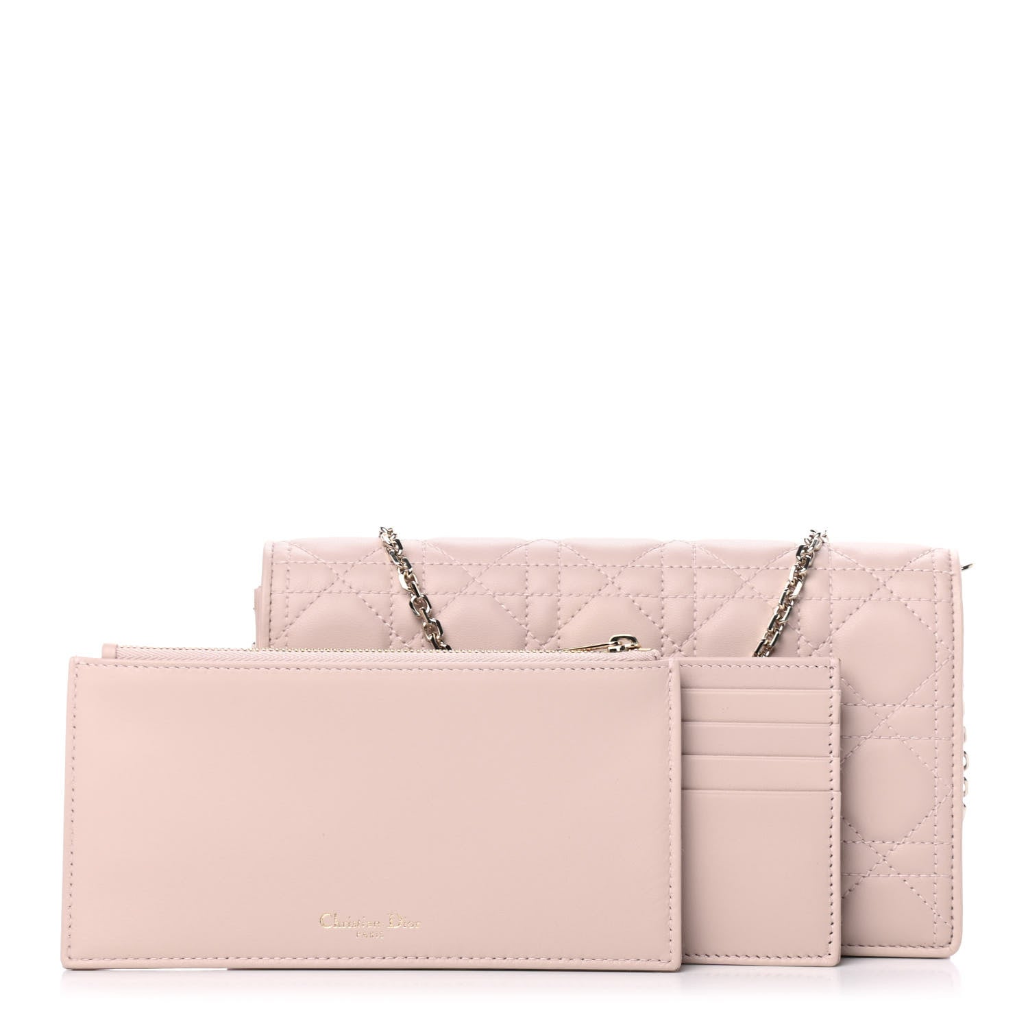 Christian Dior Lambskin Cannage Lady Dior Convertible Clutch Pink 2 of 4