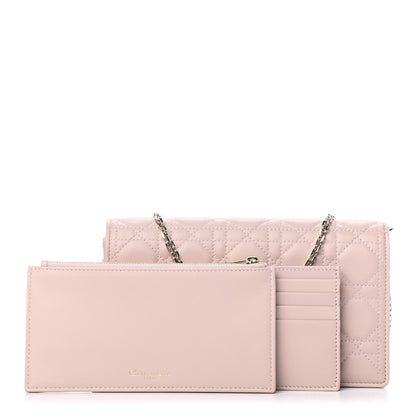 Christian Dior Lambskin Cannage Lady Dior Convertible Clutch Pink 2 of 4