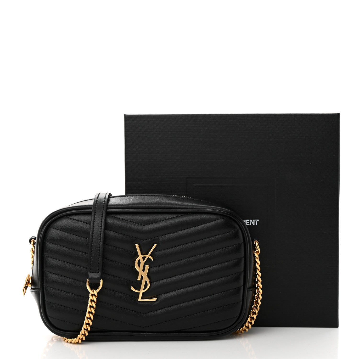 Saint Laurent Calfskin Matelasse Monogram Mini Lou Camera Bag Black 12 of 12