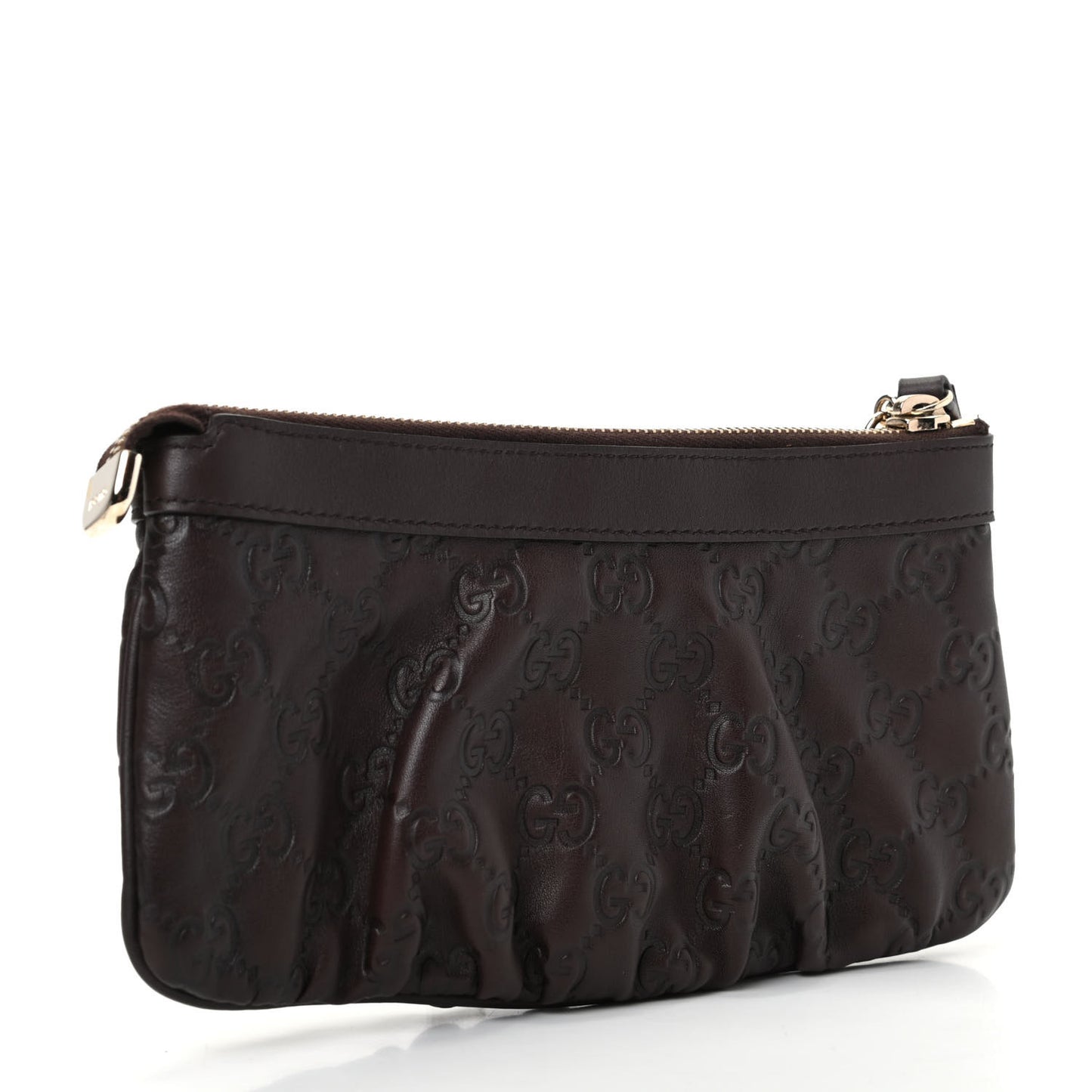 Guccissima Signature New Britt Wristlet Chocolate