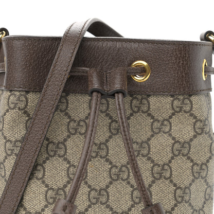 Gucci GG Supreme Monogram Web Mini Ophidia Bucket Bag Brown 8 of 11