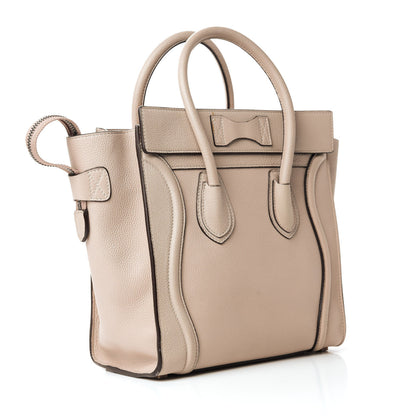 Celine Drummed Calfskin Micro Luggage Dune 3 of 10