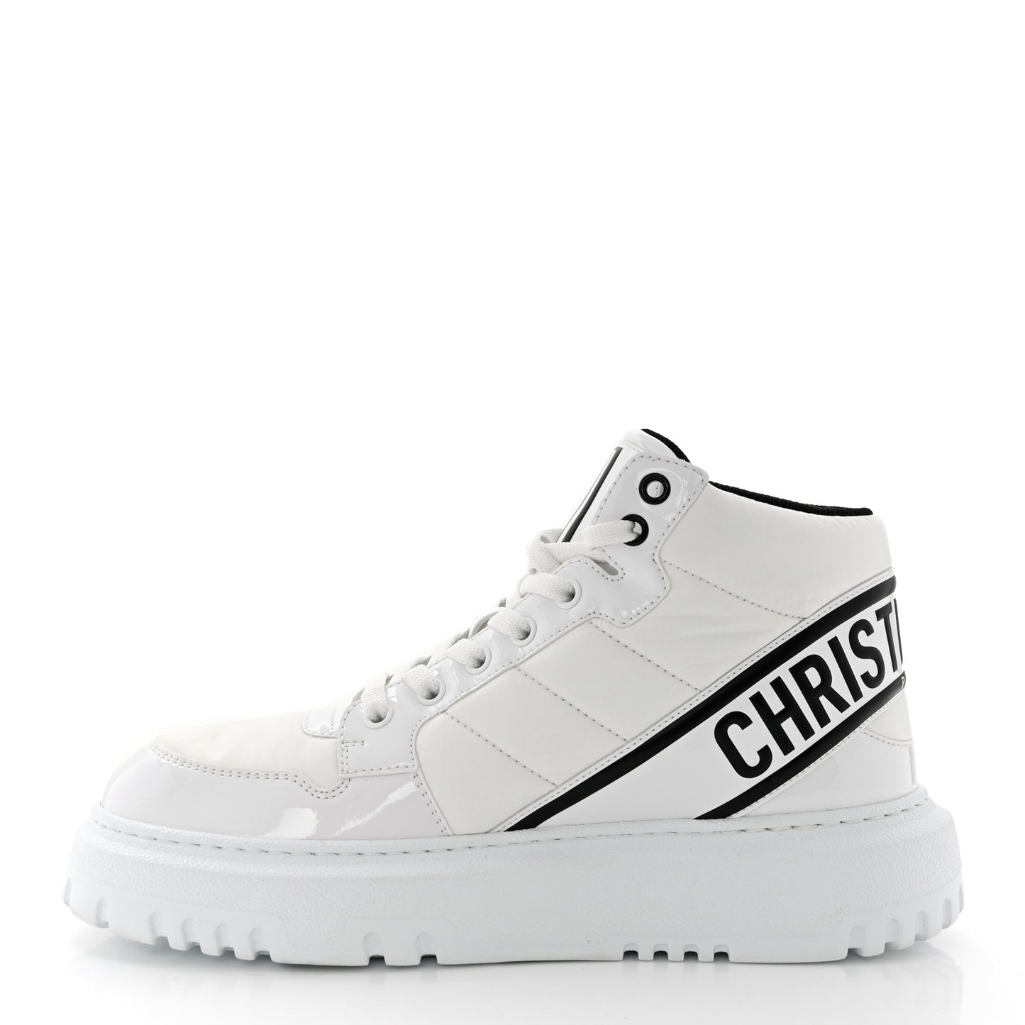 Nylon Fabric Womens D-Player High Top Sneakers 38 White Black