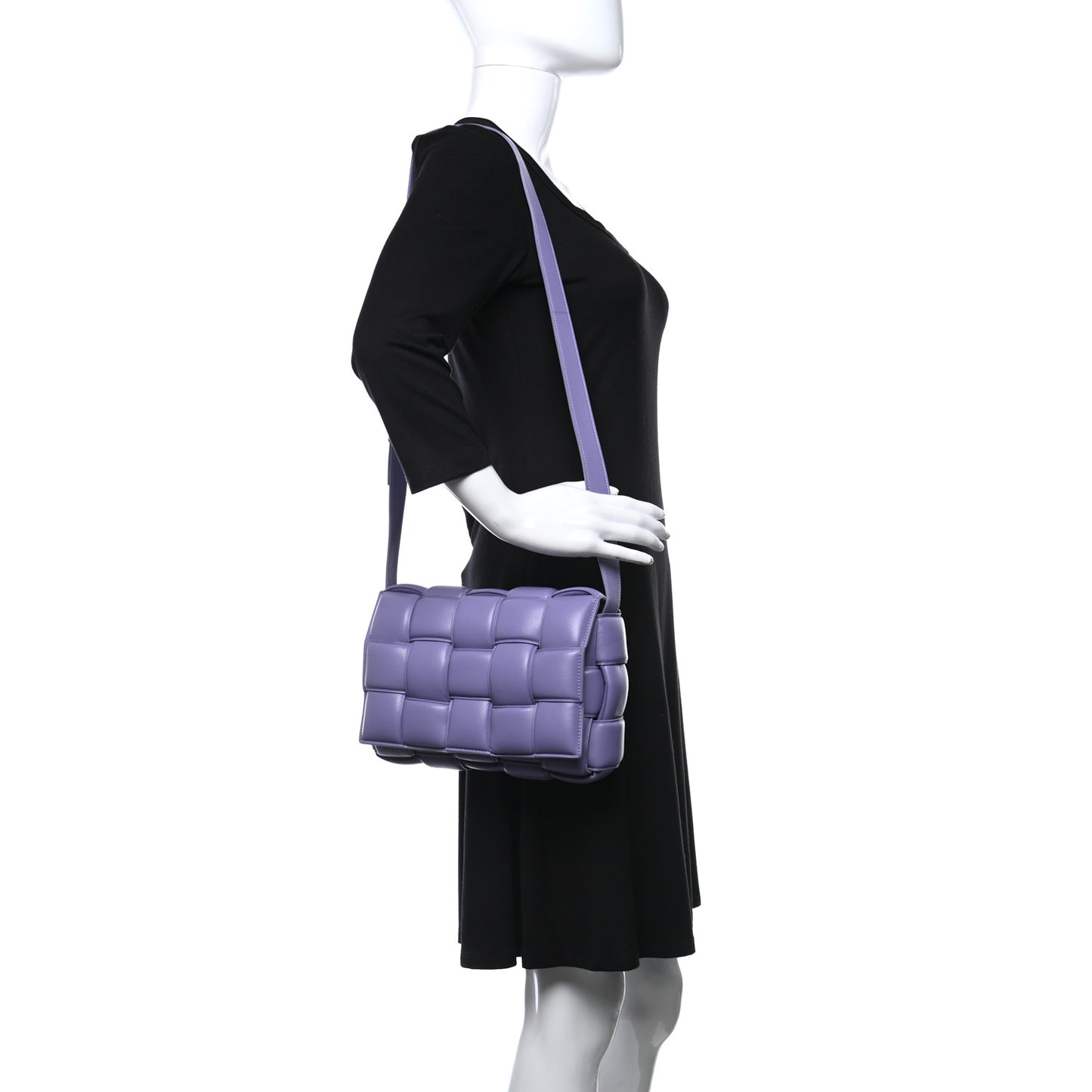 Nappa Maxi Intreccio Padded Cassette Crossbody Bag Lavender