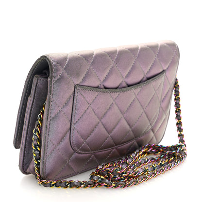 Chanel Iridescent Lambskin Quilted Reissue Wallet On Chain WOC Light Purple 3 of 10